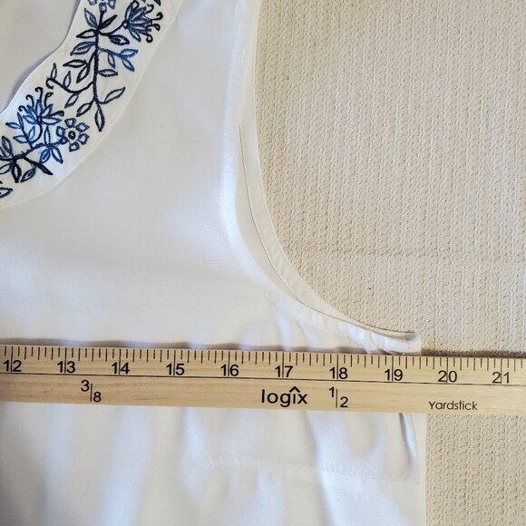 Fresco By Nomadic Traders Sleeveless Floral Embroidered Tank Top Medium - Picture 7 of 8